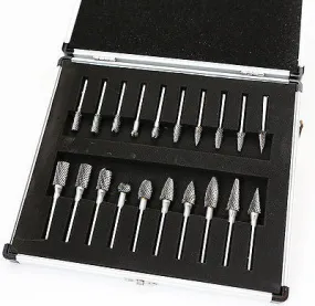 20 Piece Double Cut Carbide Rotary Tool File Bit Burr Set Steel Cutting