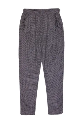 3.1 Phillip Lim - Navy Grid Printed Taper Leg Pants Sz 0