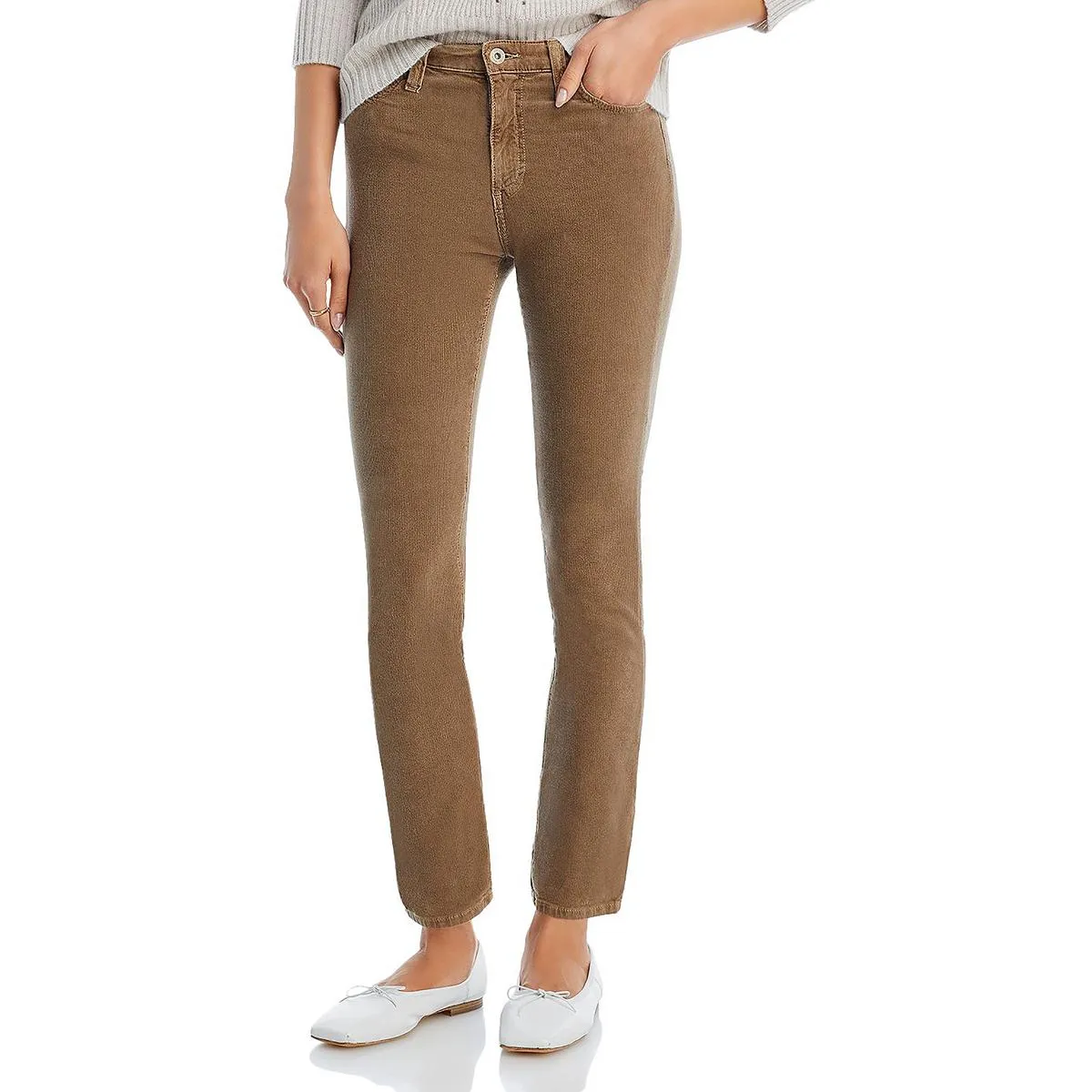 Adriano Goldschmied Womens Mari Corduroy High Rise Straight Leg Pants