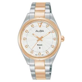 Alba Signa Analogue Stainless Steel White Dial Watch AH7BP6X