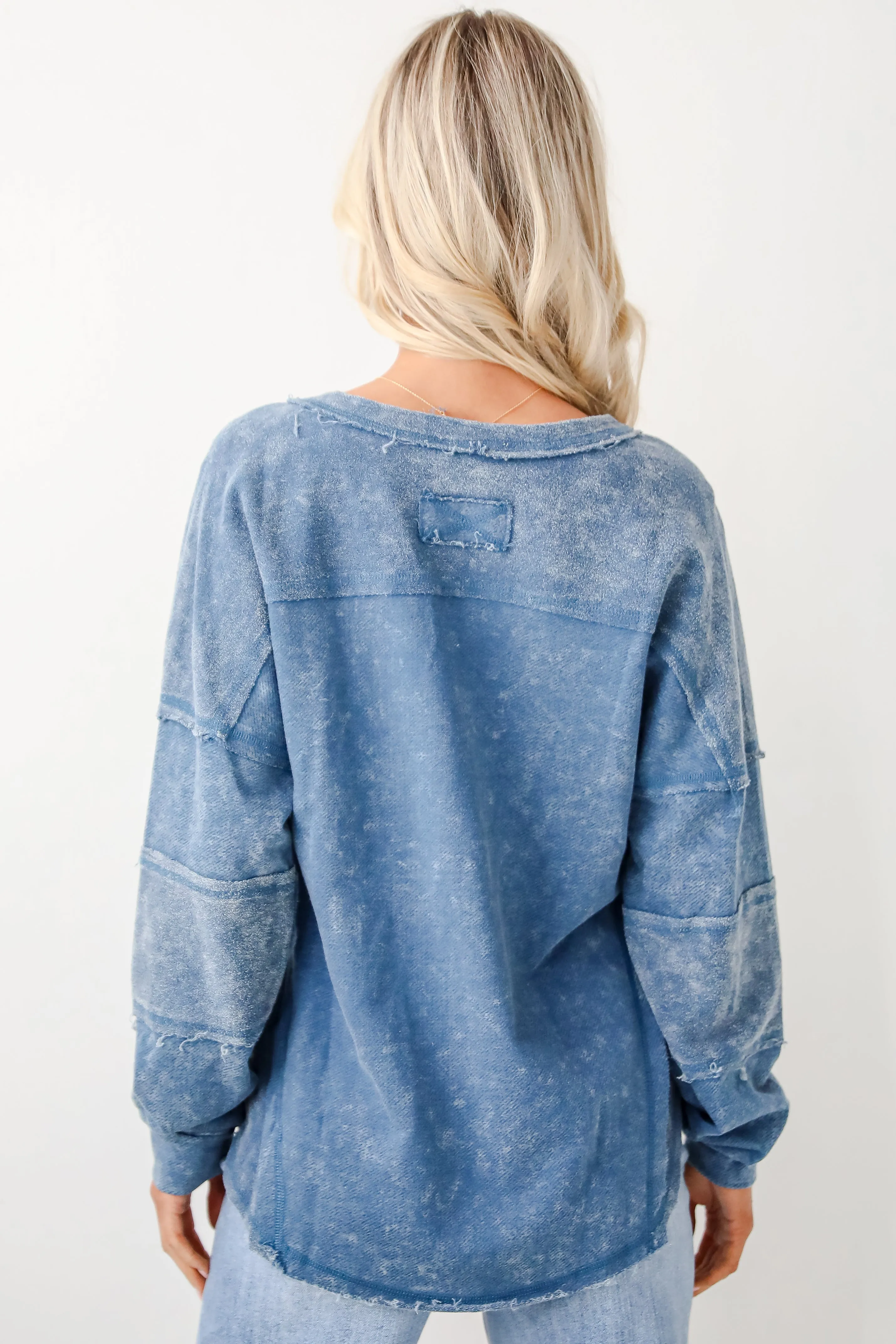 Amazing Memories Denim Knit Top - DOORBUSTER