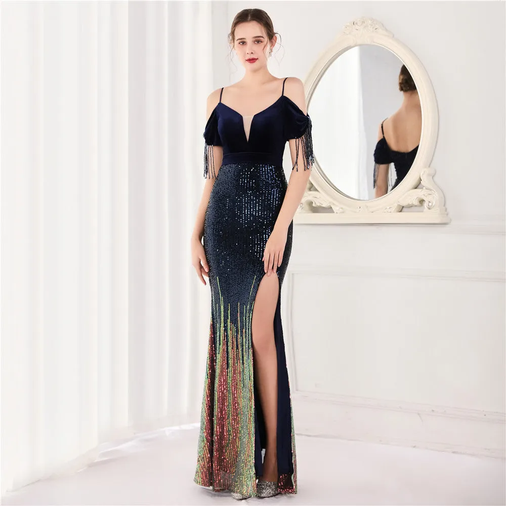 Athena-18829-Halter Long Evening Dress