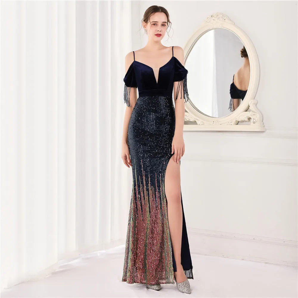 Athena-18829-Halter Long Evening Dress