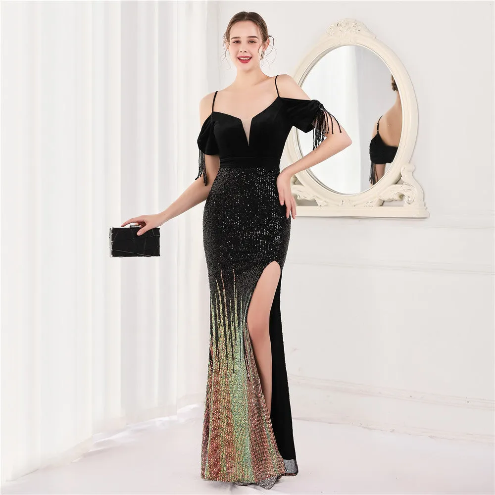 Athena-18829-Halter Long Evening Dress