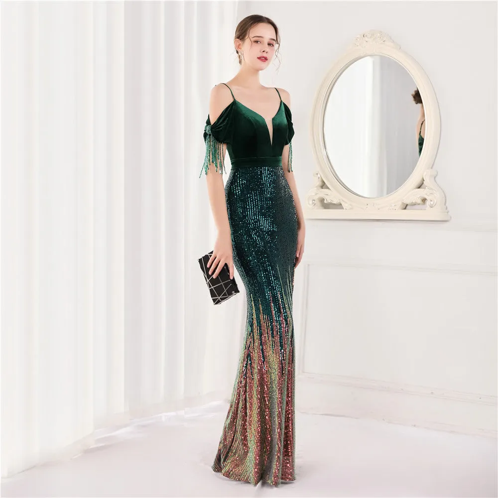 Athena-18829-Halter Long Evening Dress