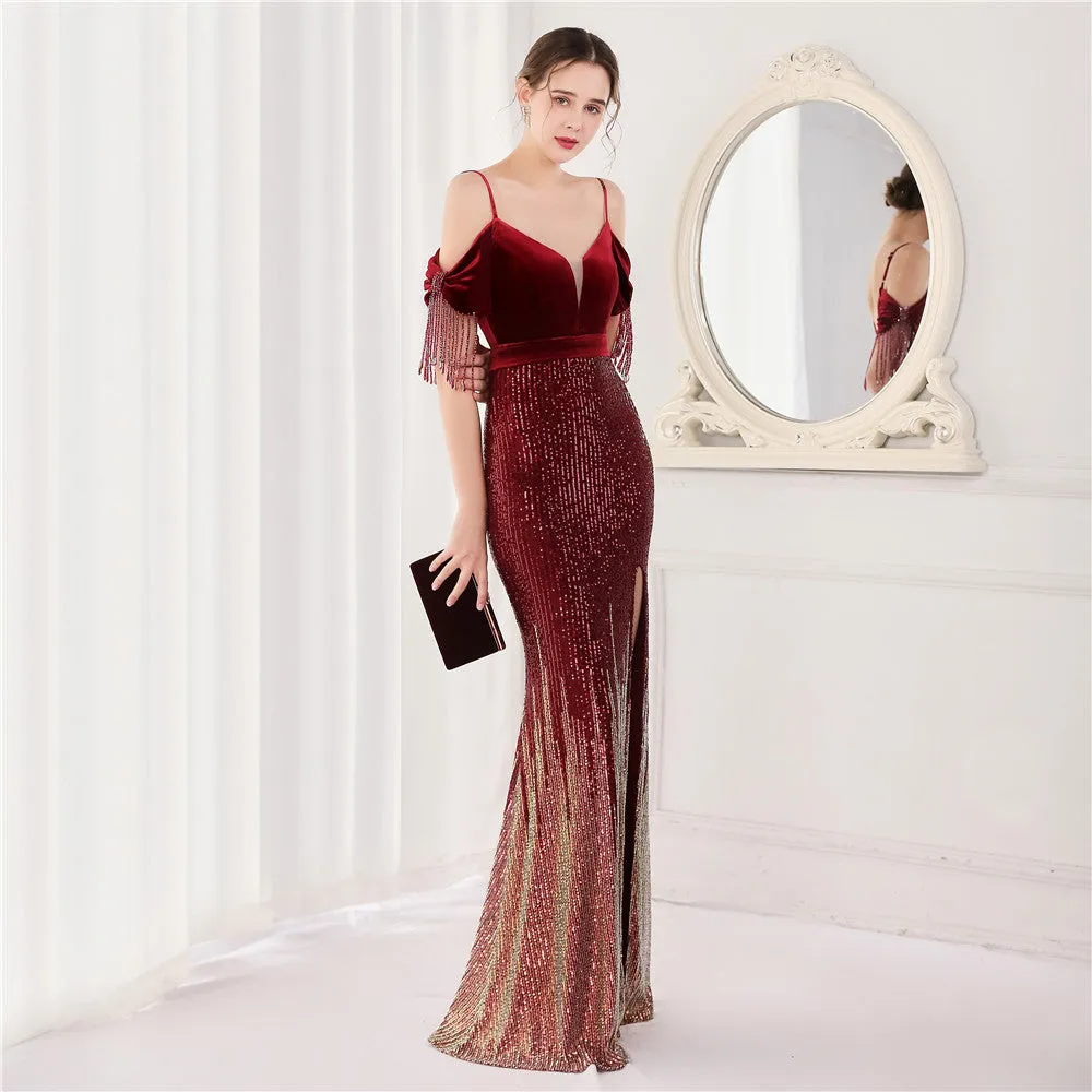 Athena-18829-Halter Long Evening Dress