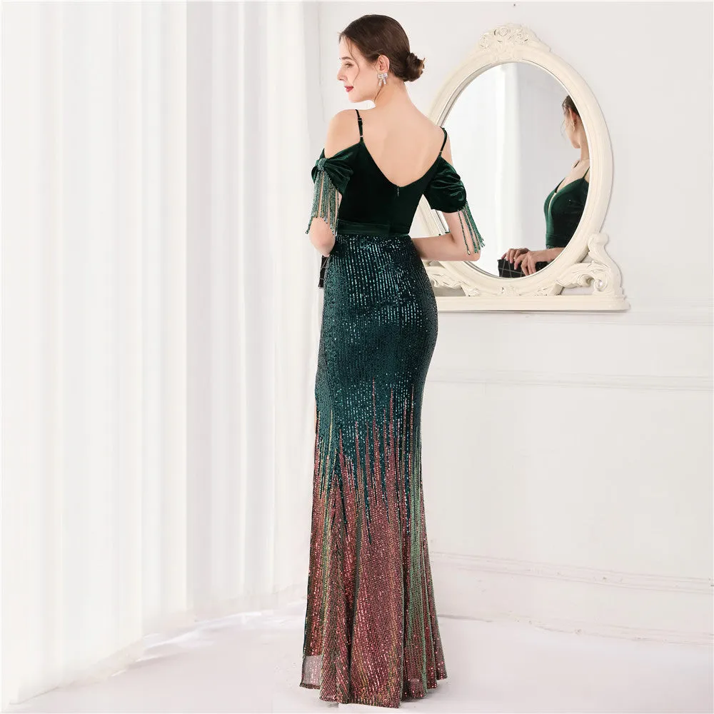 Athena-18829-Halter Long Evening Dress