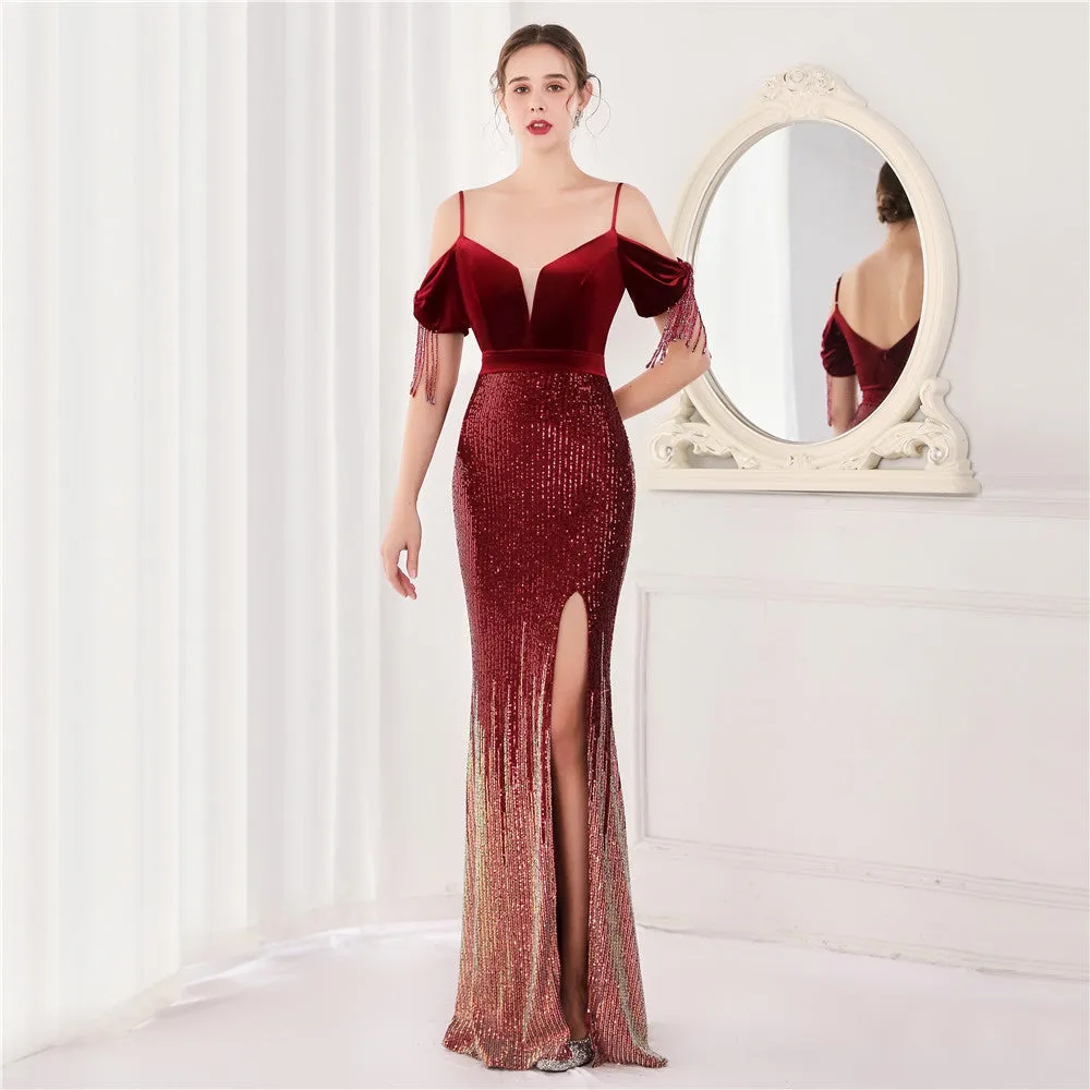 Athena-18829-Halter Long Evening Dress