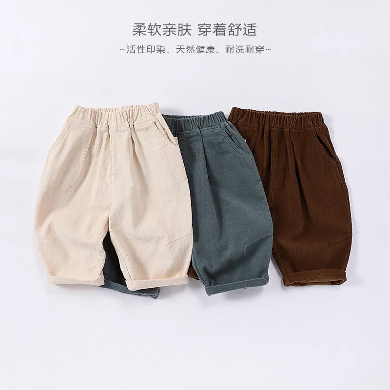 Baby&#039;s Autumn And Winter Corduroy Pants For Boys And Girls All-match Straight Cotton Loose Pants For Autumn