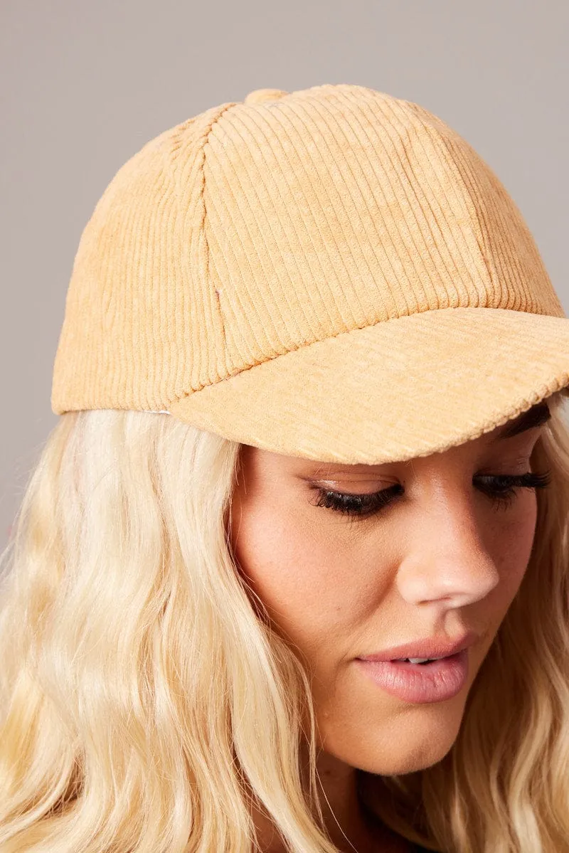 Beige Corduroy Cap