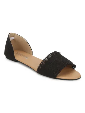 Black D'orsay Slip-on Flats