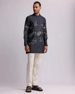 Black Dunkirk Printed Kurta Set