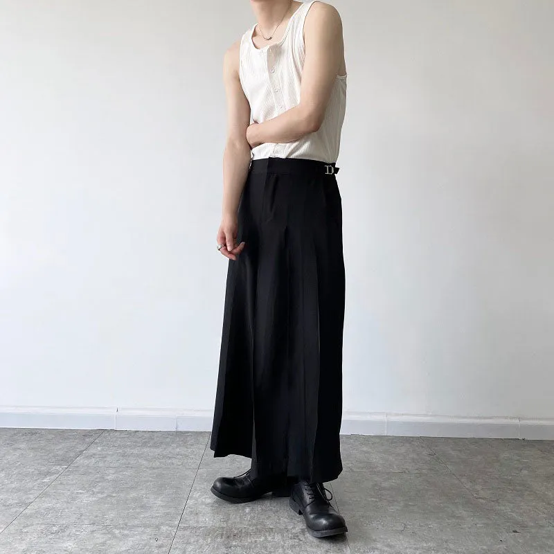 Black Pleated Wide Leg Culottes