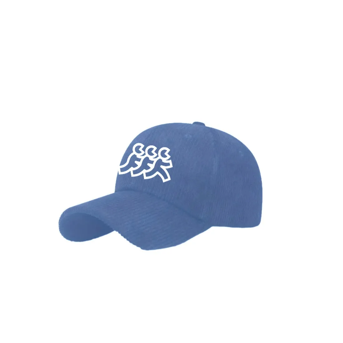 Blue Corduroy 5 Point Snapback White Logo Embroidery