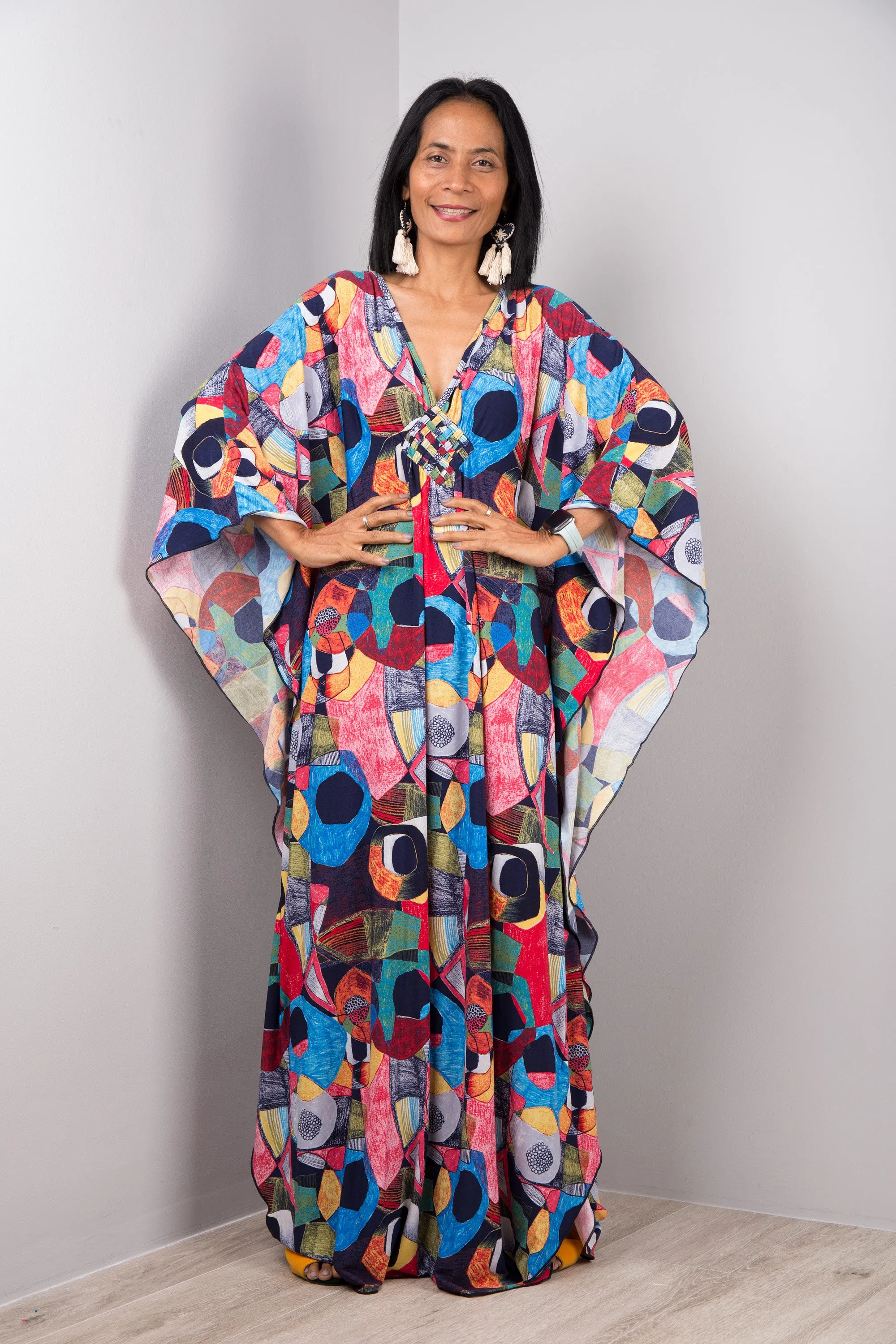 Boho Kaftan Frock Dress, Loose fit maxi dress, oversized kaftan