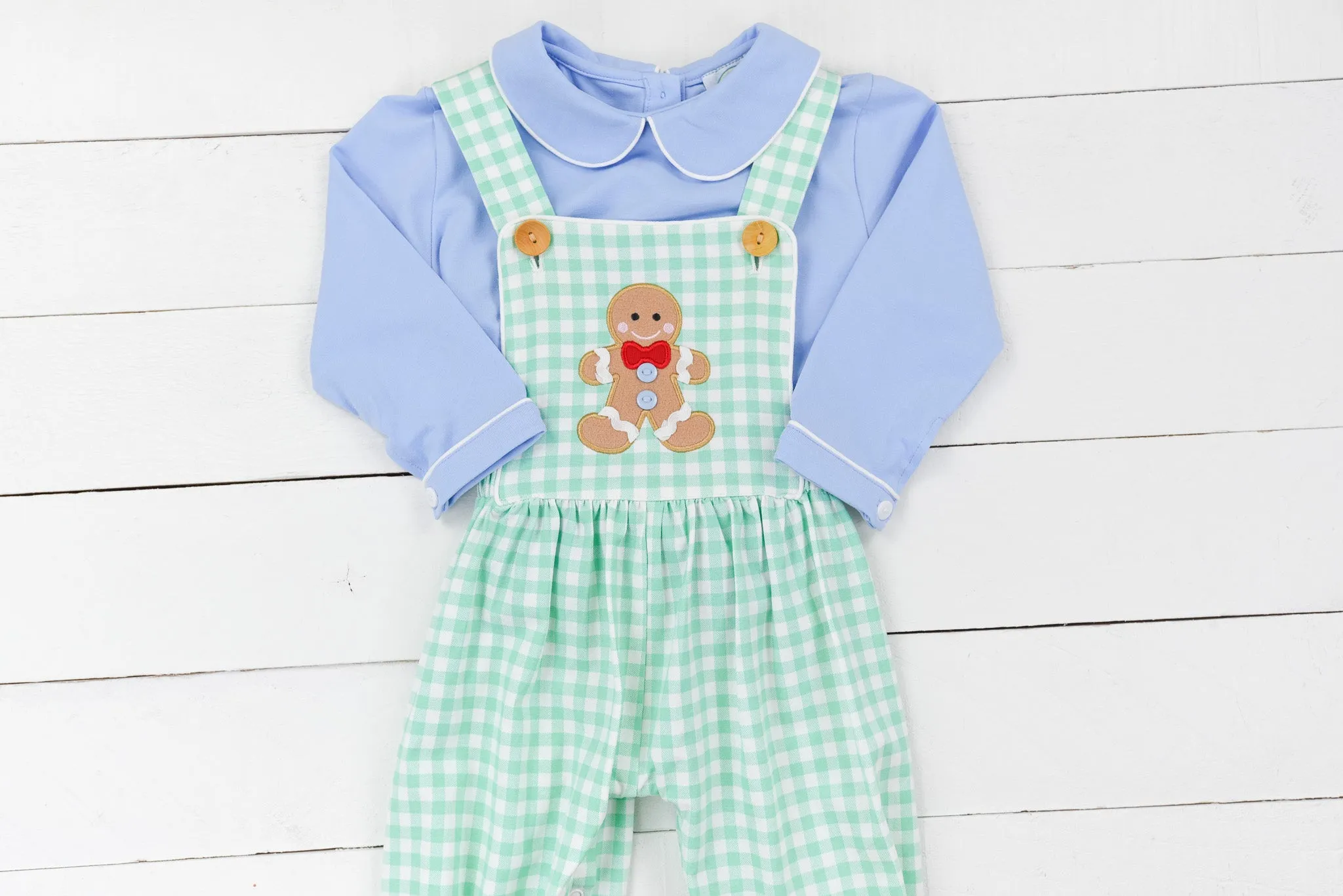 Boys Gingerbread Knits Overall Set