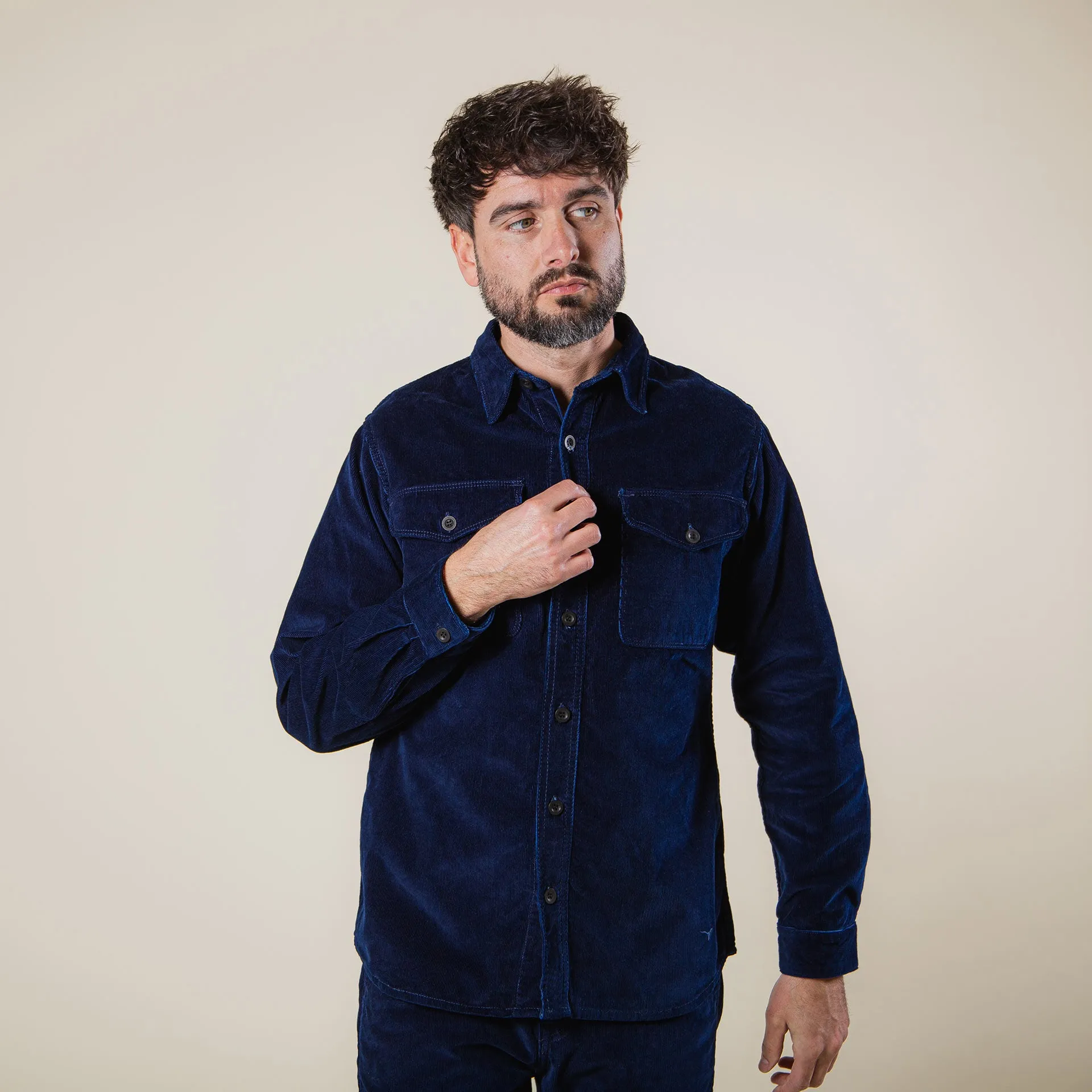 BWS-04 SCOUT OVERSHIRT 10 oz. indigo corduroy