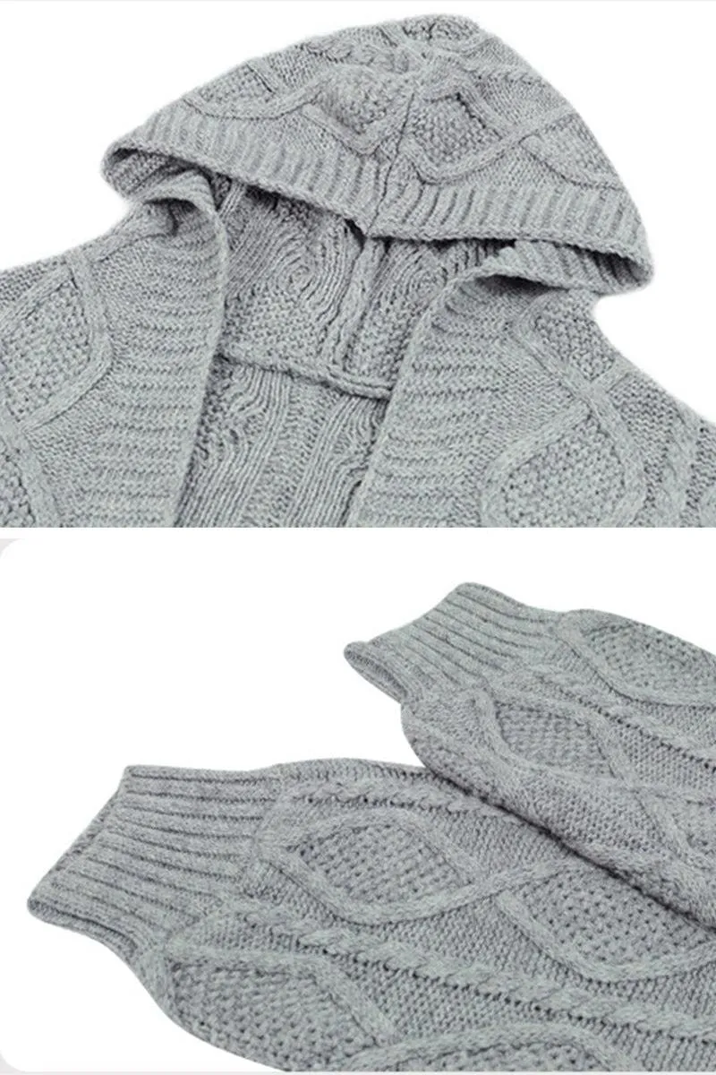 CABLE KNIT OPEN FRONT CARDIGAN