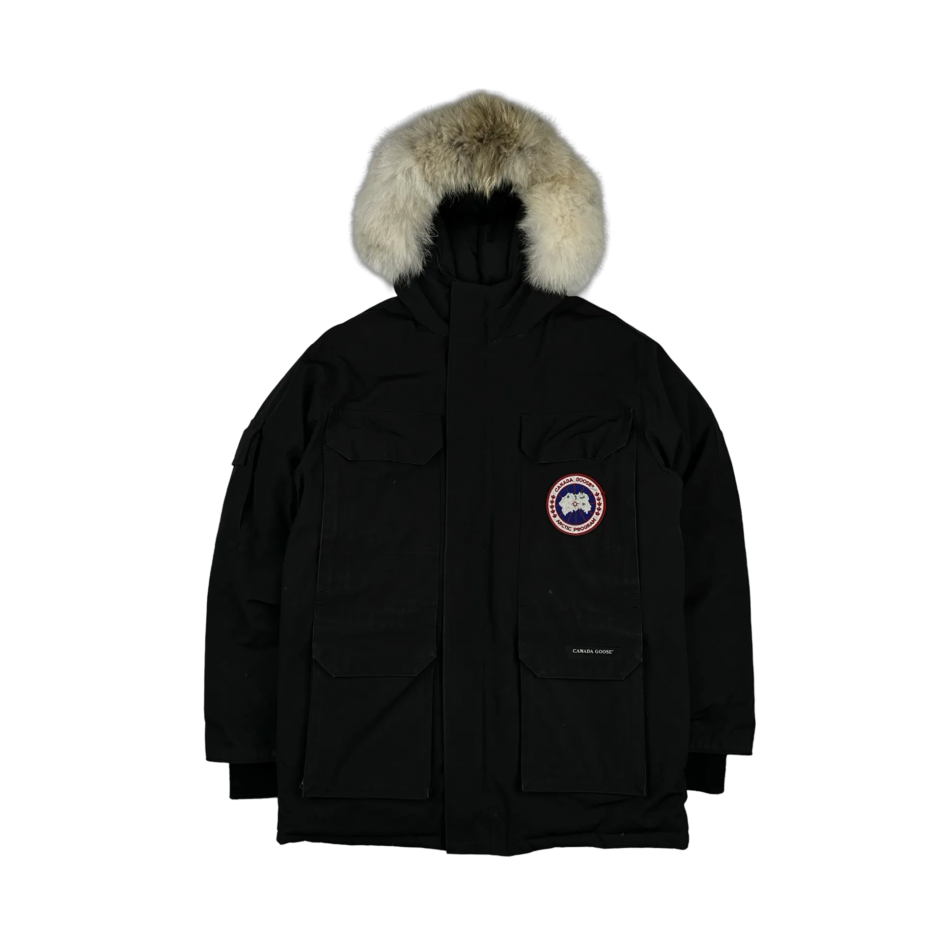 Canada Goose Black Premium Down Coyote Fur Hood Expedition Parka Jacket - Small