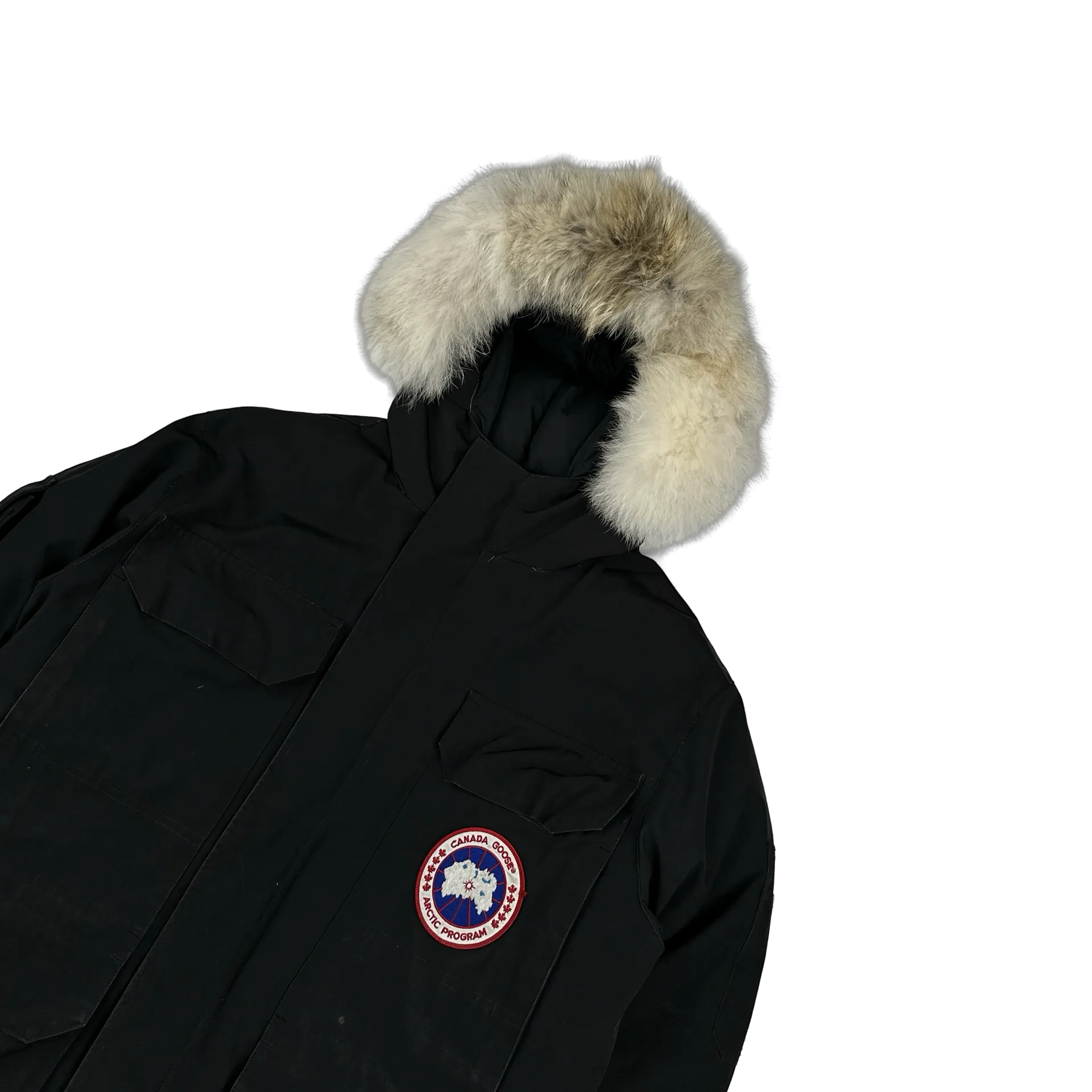 Canada Goose Black Premium Down Coyote Fur Hood Expedition Parka Jacket - Small