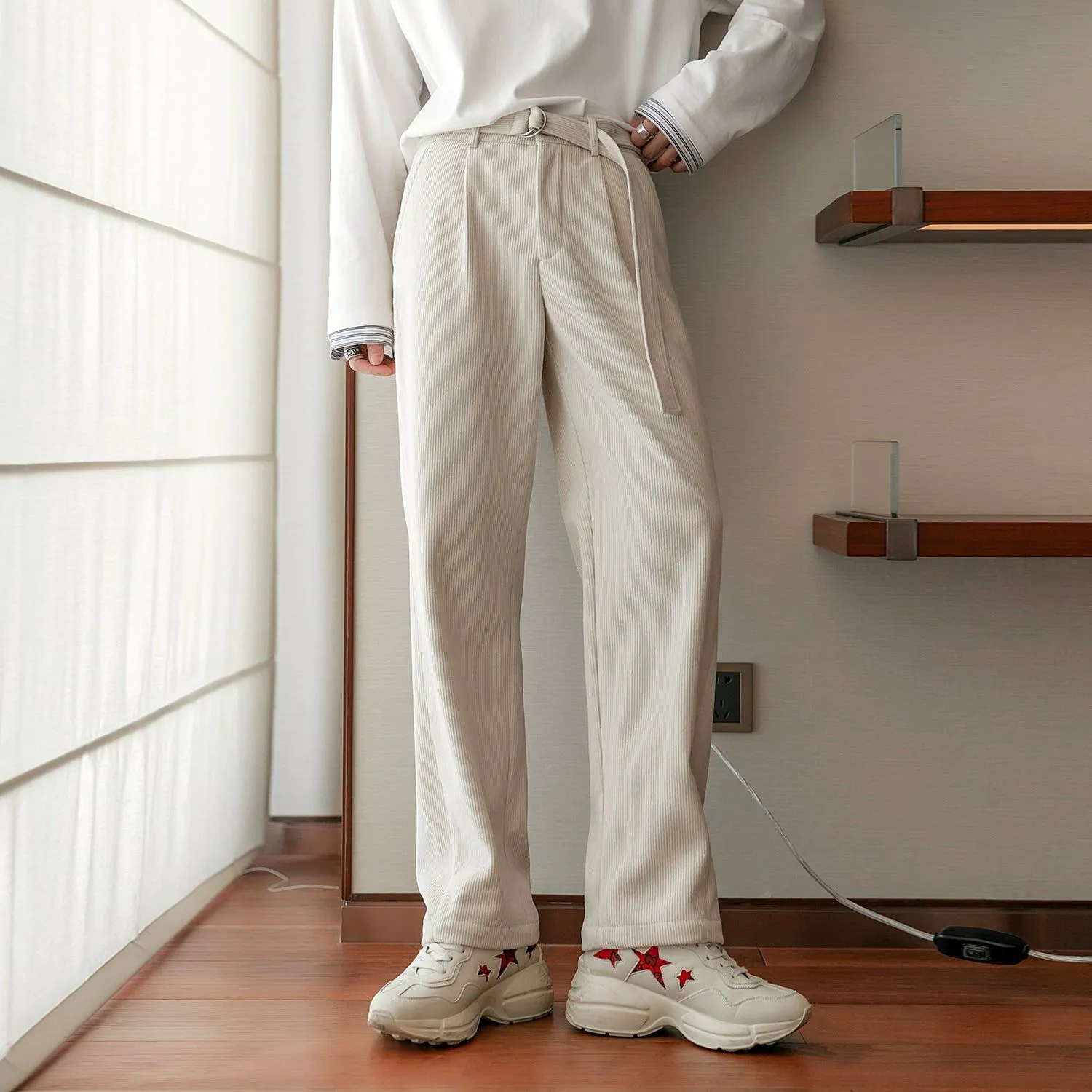 Chuan Corduroy Casual Bootcut Pants