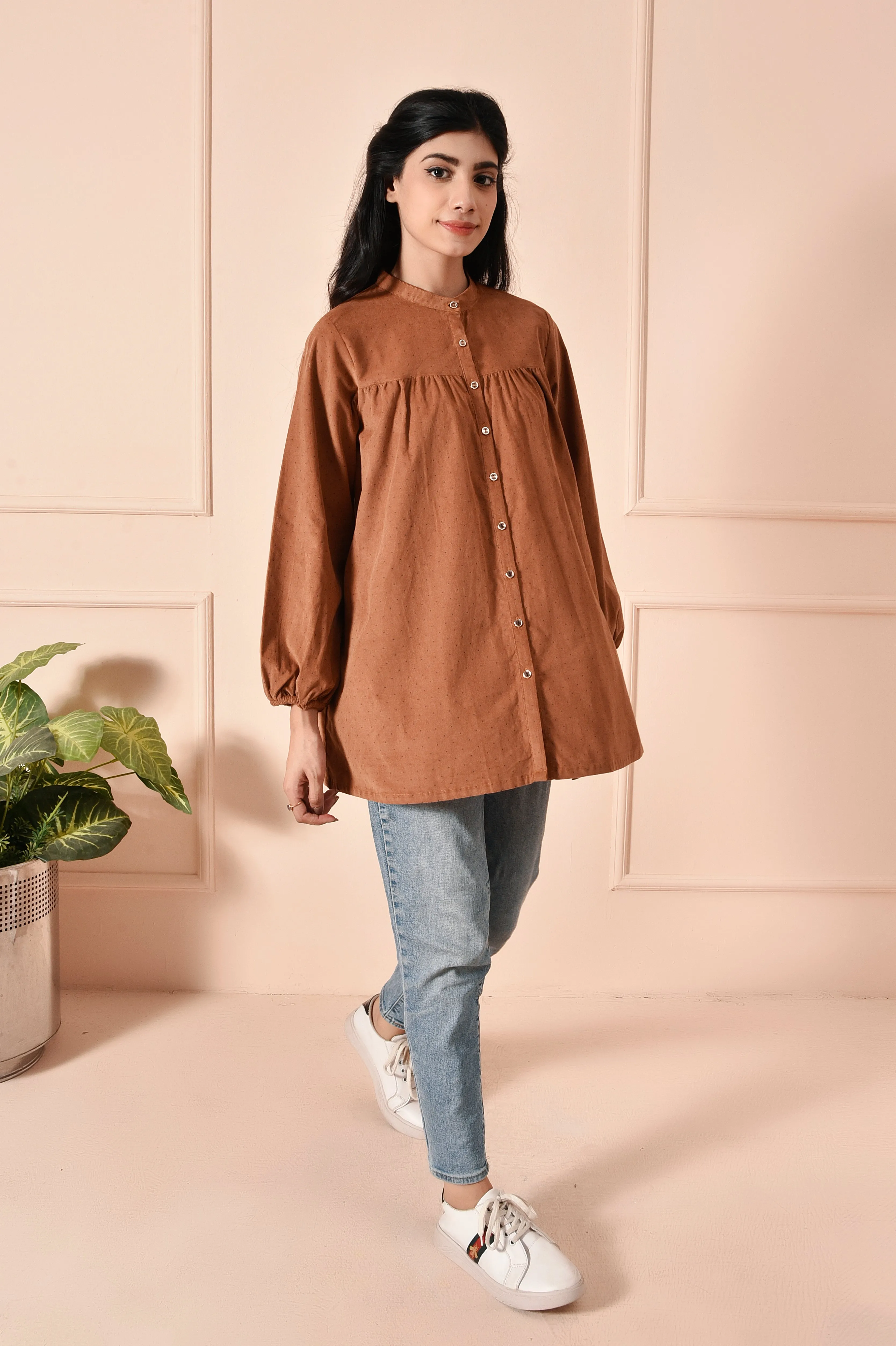 Classic Brown Corduroy Top