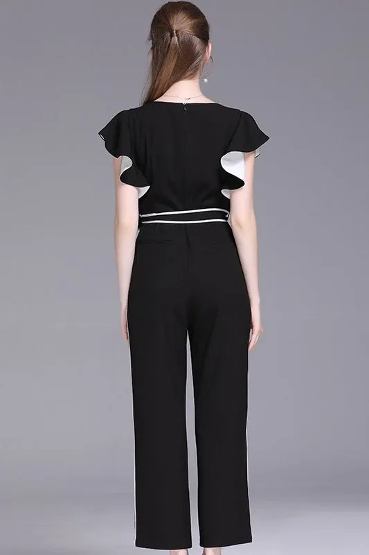 Contrast Seams Jumpsuit