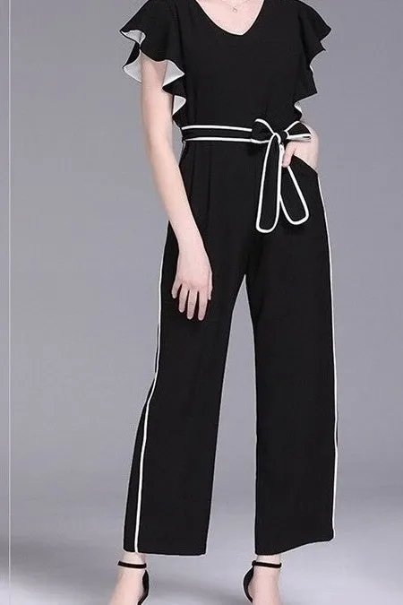 Contrast Seams Jumpsuit