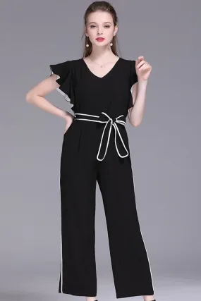 Contrast Seams Jumpsuit