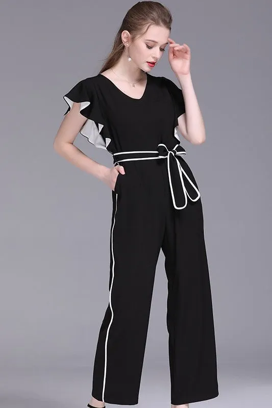 Contrast Seams Jumpsuit