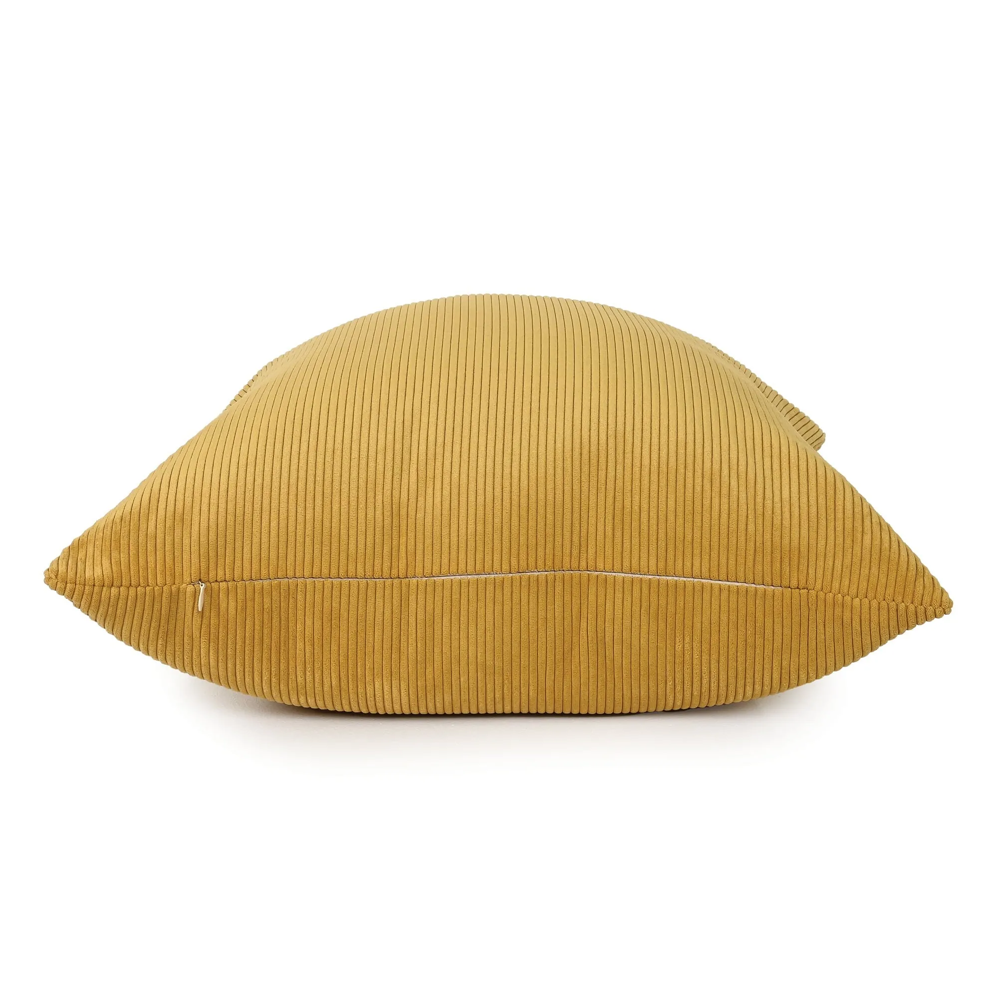 Cord Cushion – Ochre – Feather Fill