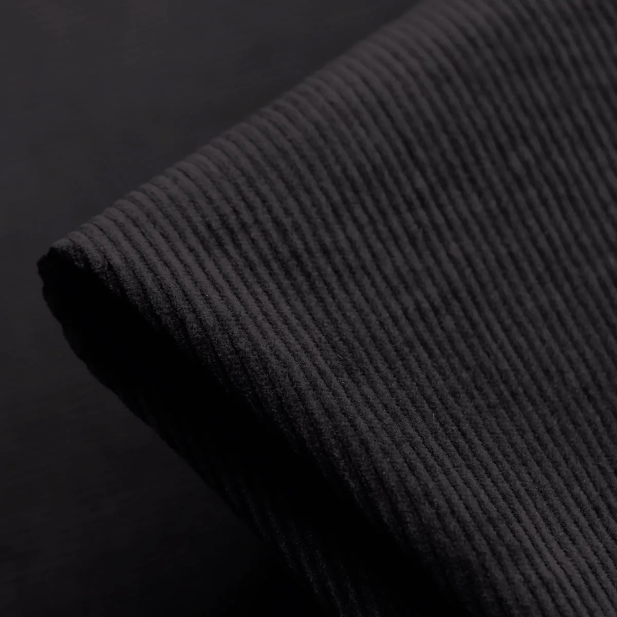 Corded Black - Stretch Corduroy