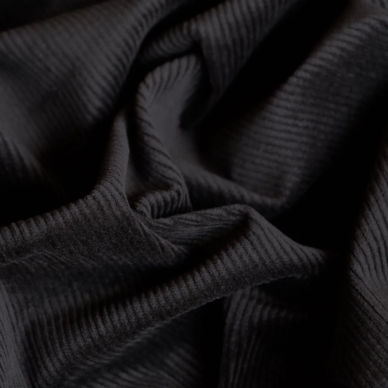 Corded Black - Stretch Corduroy