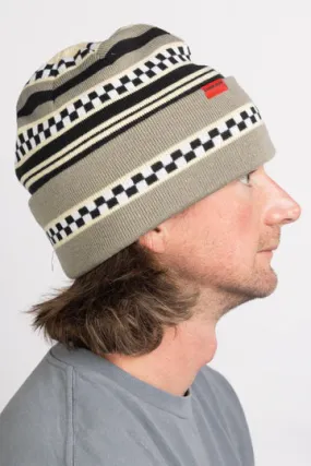 Corduroy 2025 Check Stripe Beanie - Stone Grey