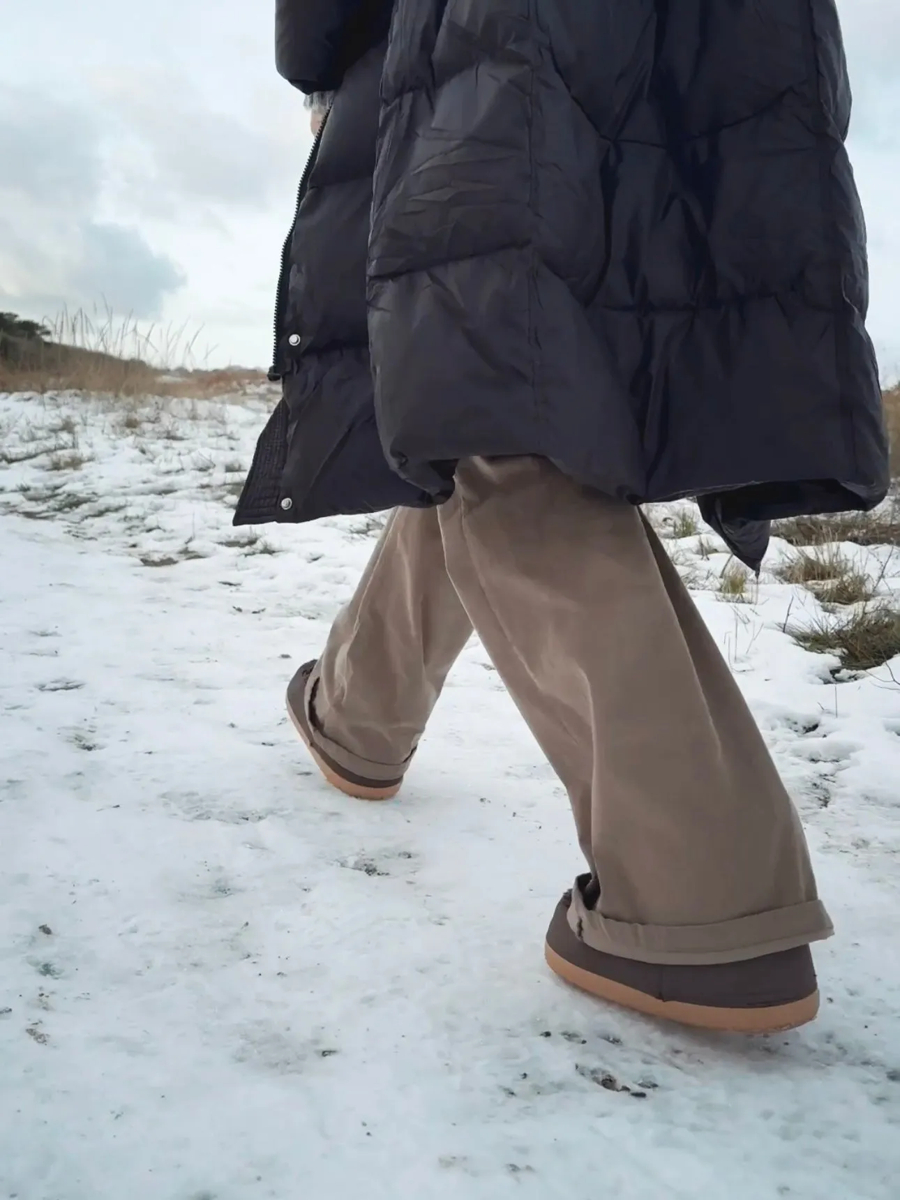 CORDUROY PANTS WITH ELASTIC WAISTBAND - CAMEL