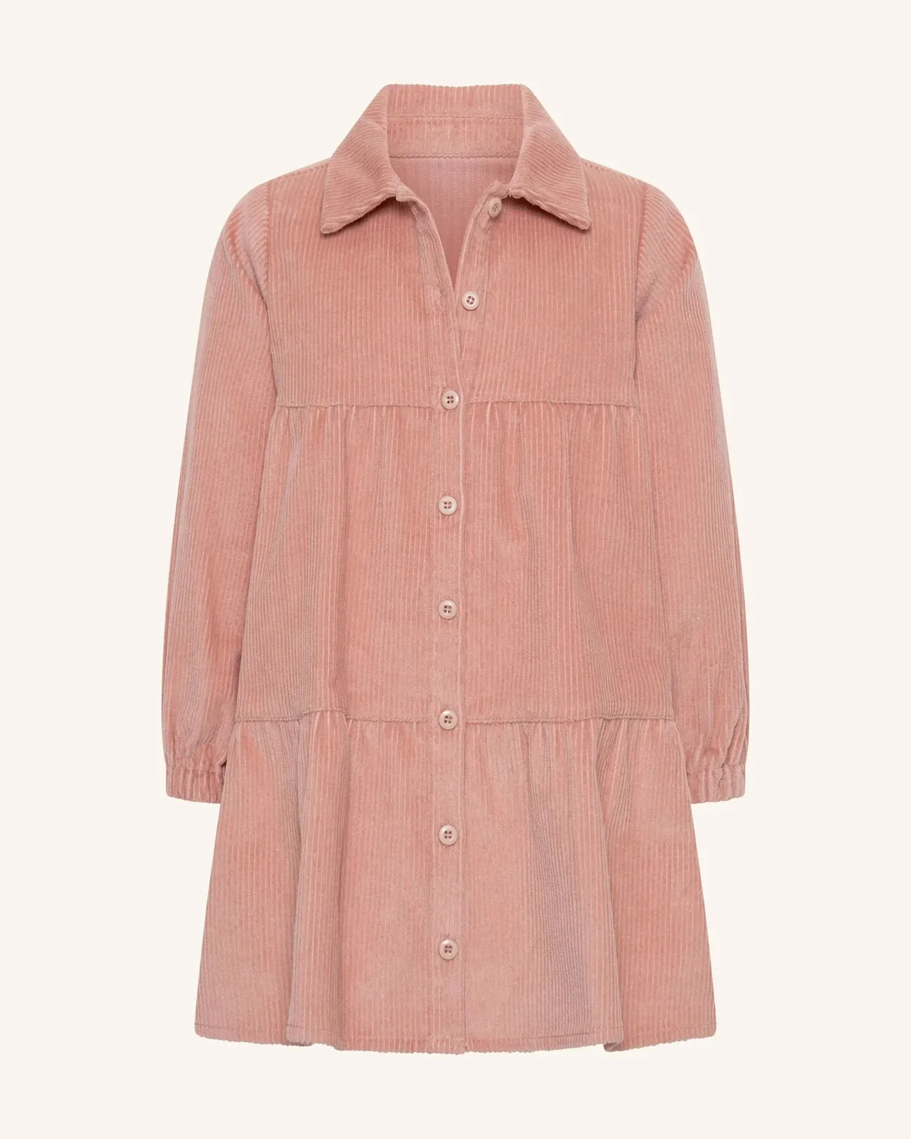 Corduroy Tiered Dress - Dusty Rose