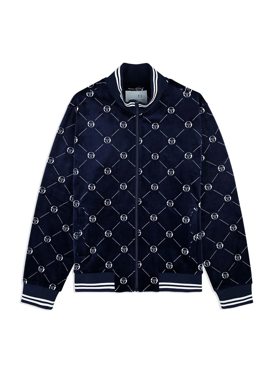 Cosimo Velour Track Jacket- Maritime Blue