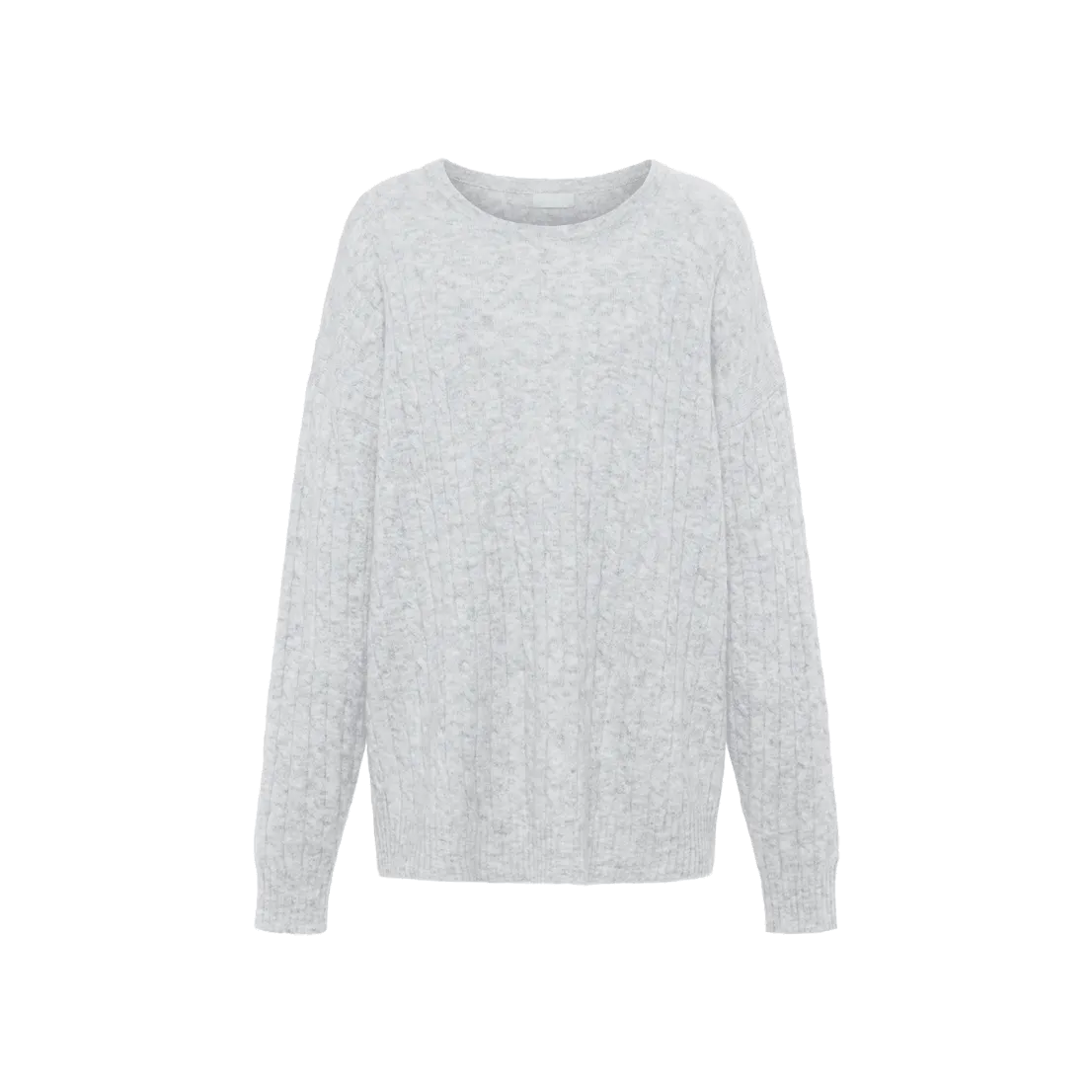 Cozy Knit Cable Crewneck Sweater | Heather Grey