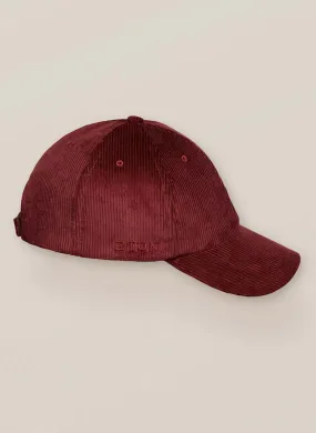 DARK RED CORDUROY BASEBALL CAP