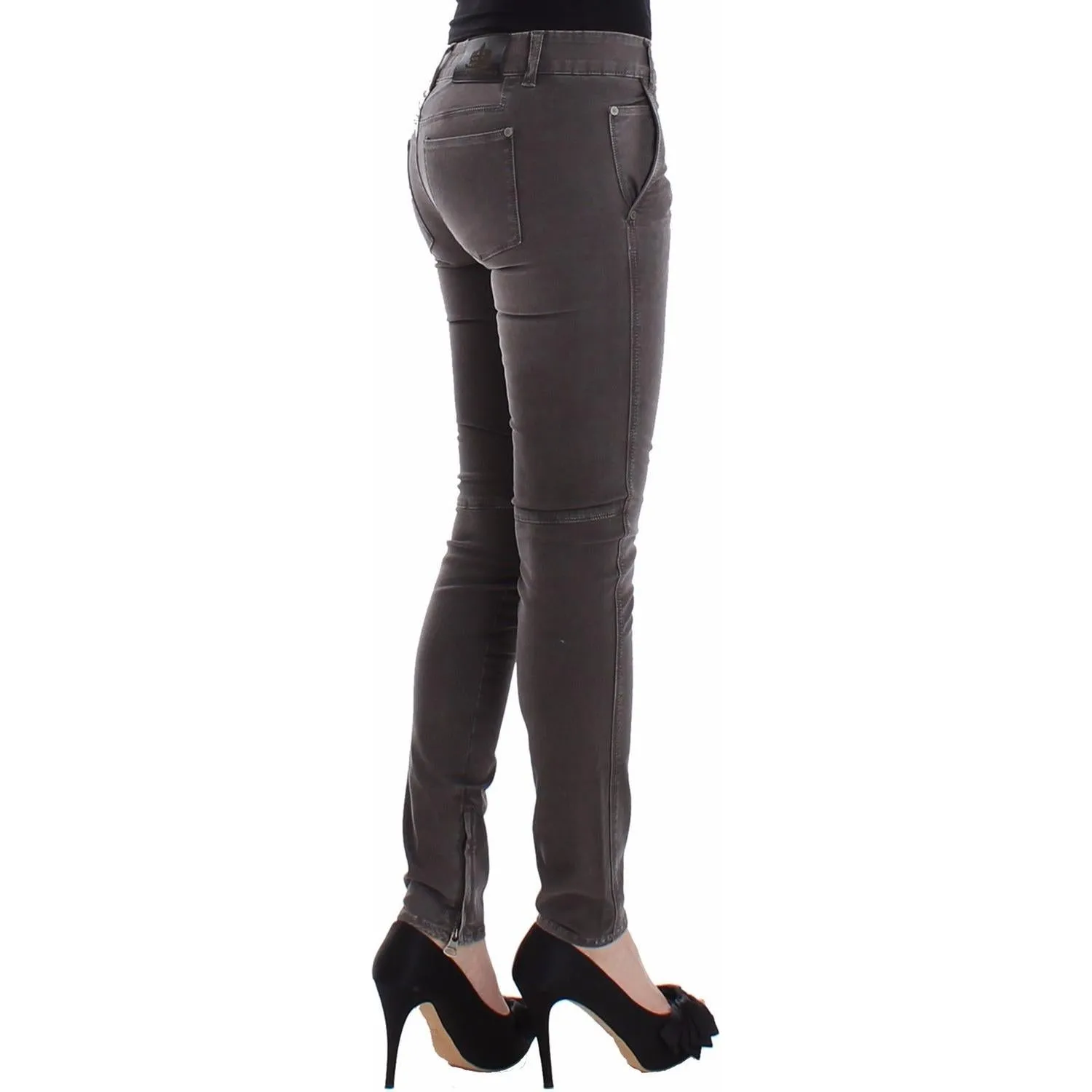 Ermanno Scervino Chic Gray Slim Leg Jeans - Elegance Meets Comfort