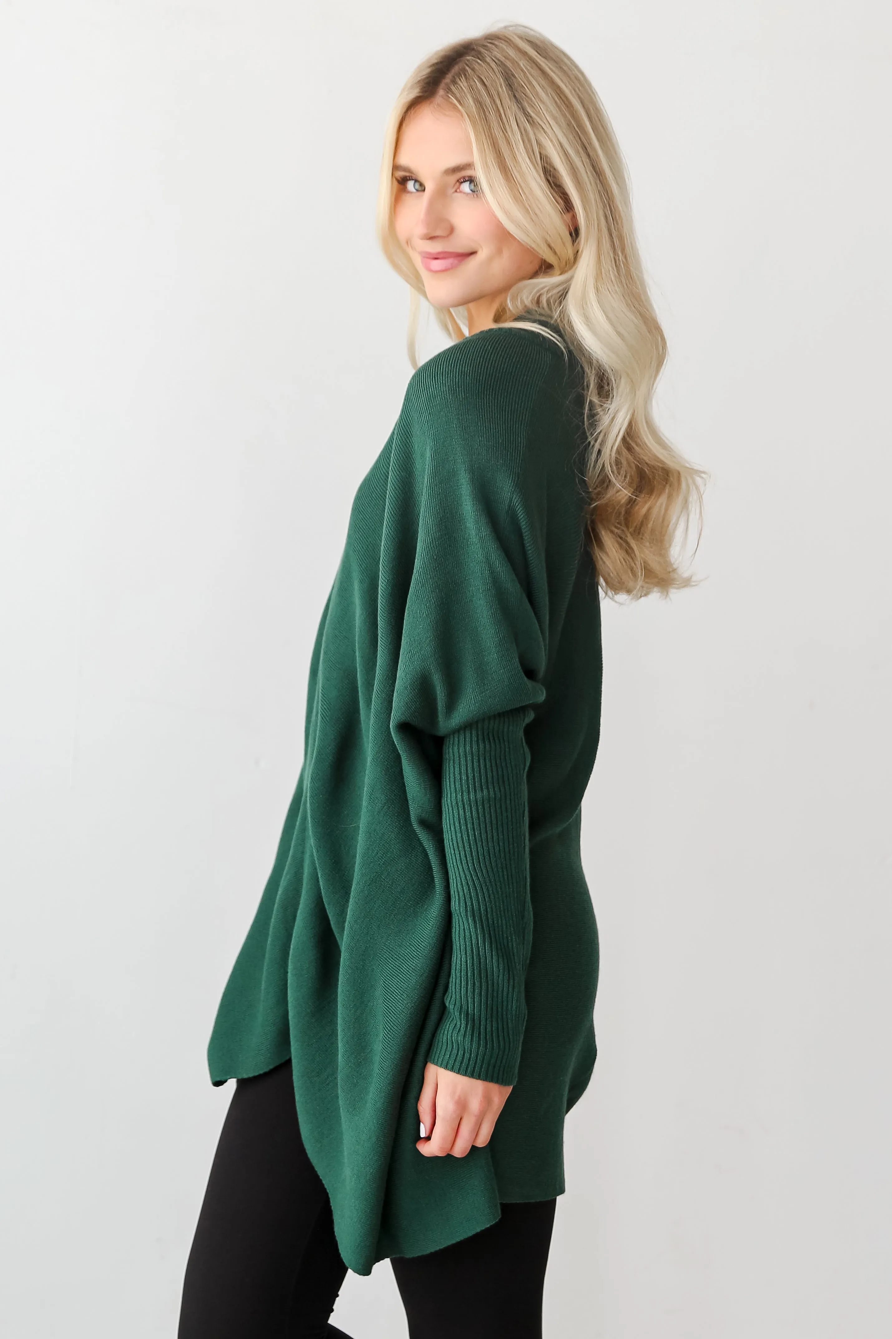 FINAL SALE - Fireside Favorite Green Oversized Sweater