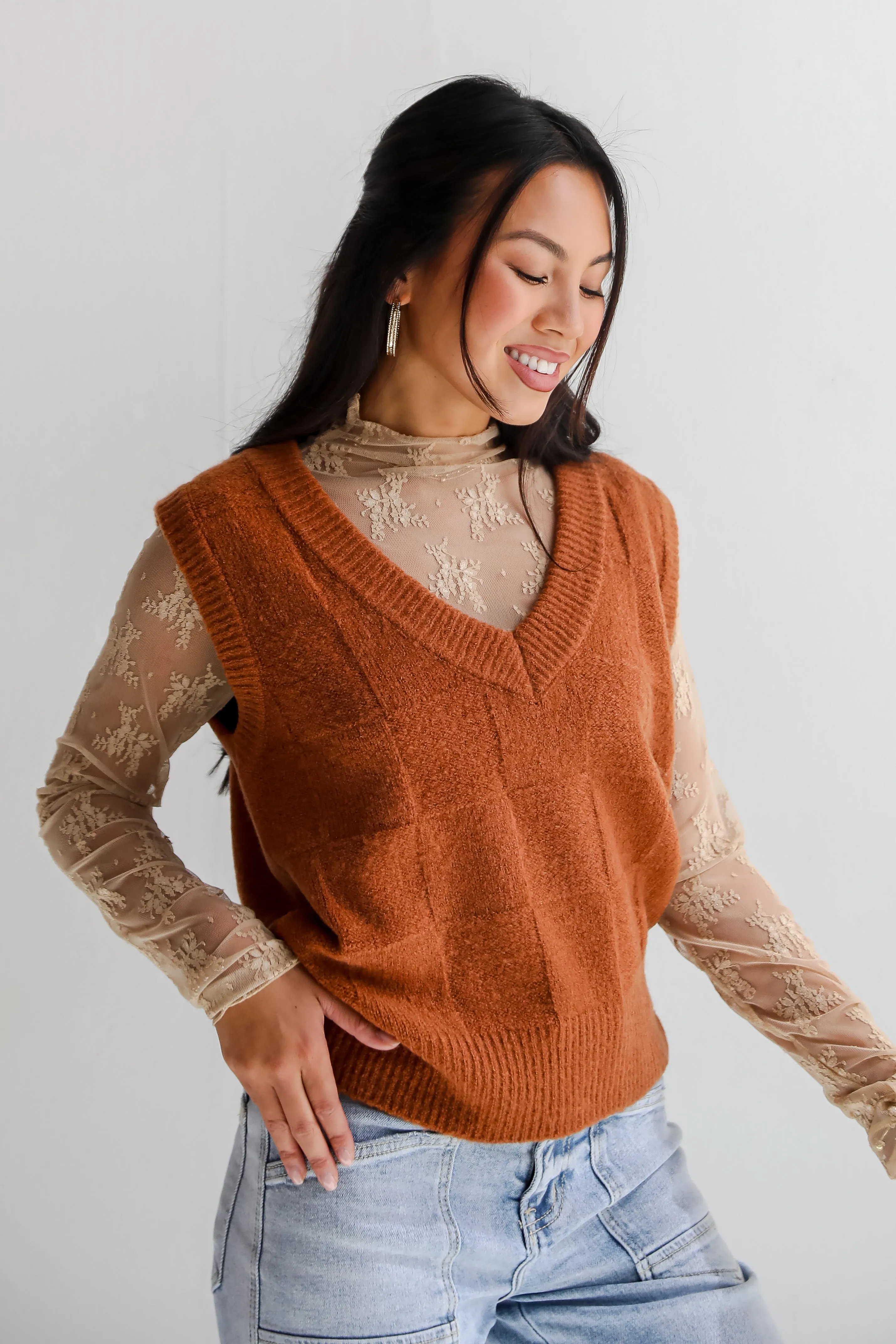 FINAL SALE - Perfect Classic Camel Sweater Vest