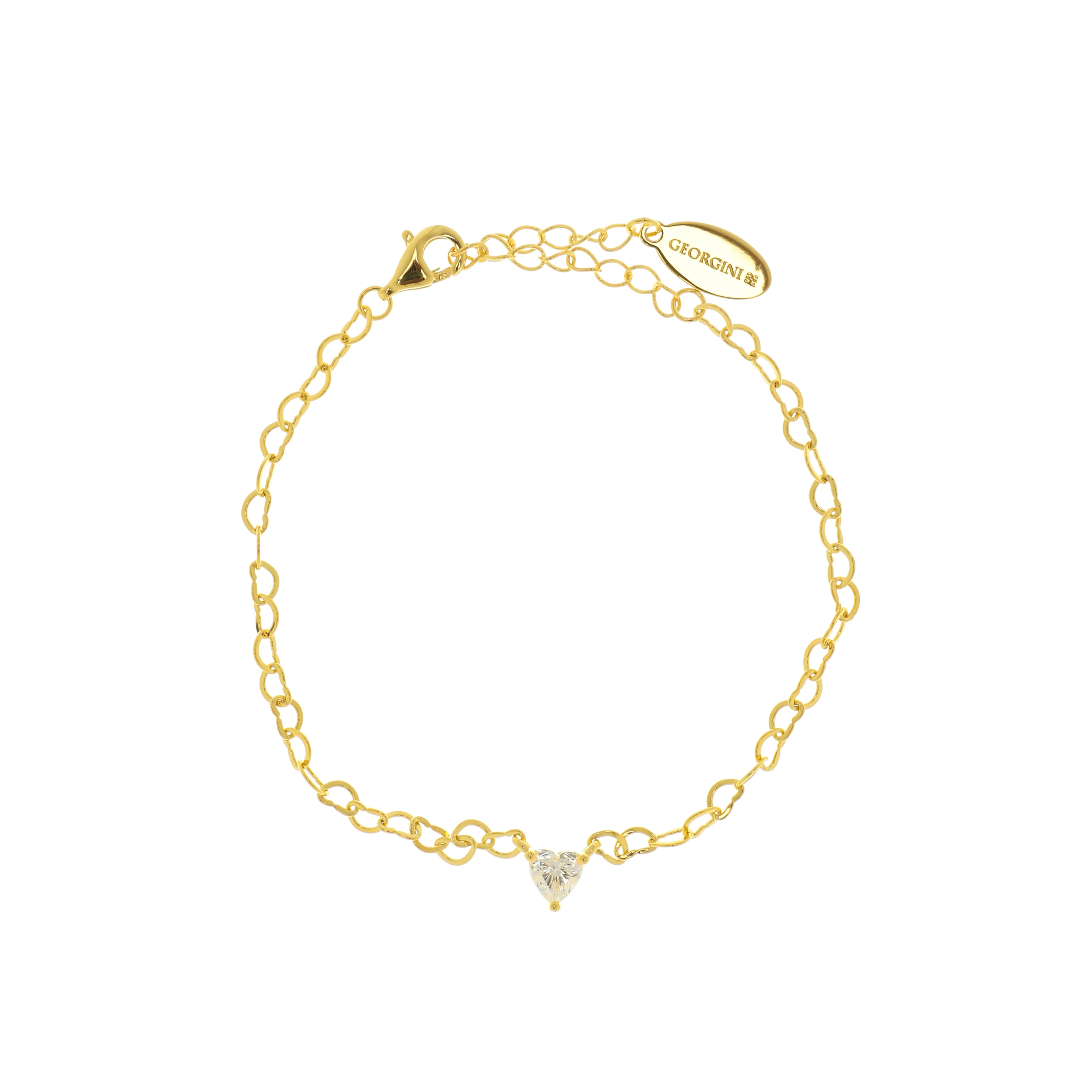 Georgini Sweetheart Heart Chain Bracelet- Gold