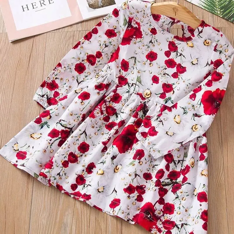 Girls Cotton Floral Summer Dress