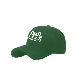 Green Corduroy 5 Point Snapback White Logo Embroidery