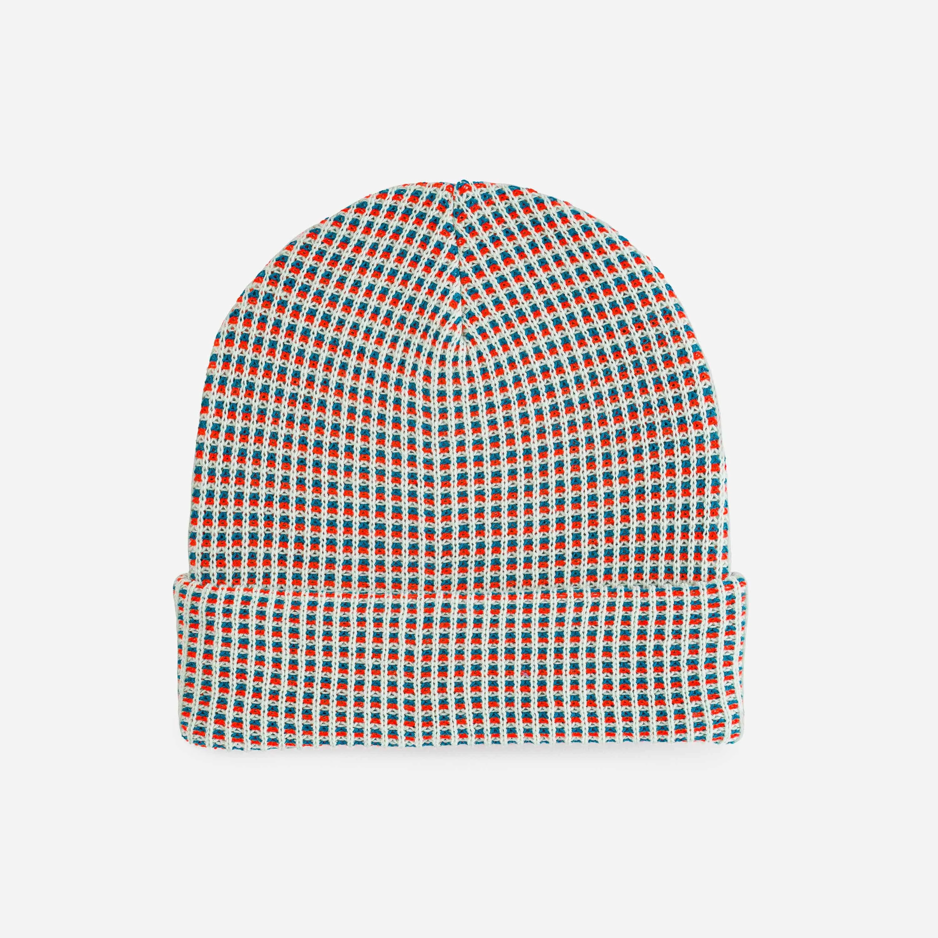 Grid Knit Beanie - Fuchsia