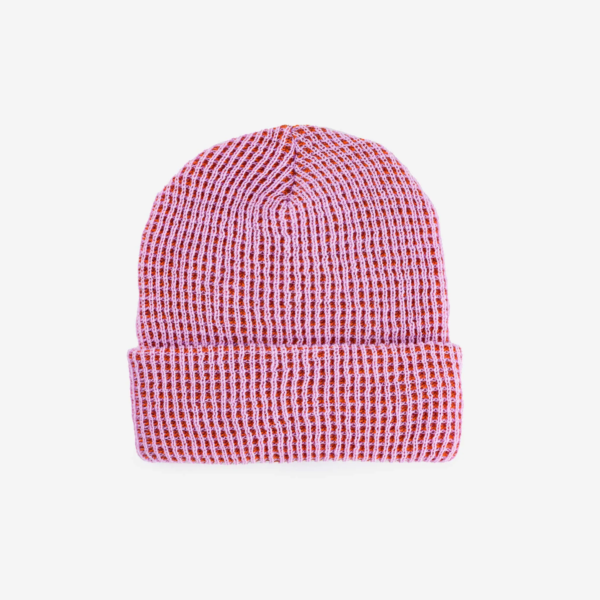 Grid Knit Beanie - Fuchsia