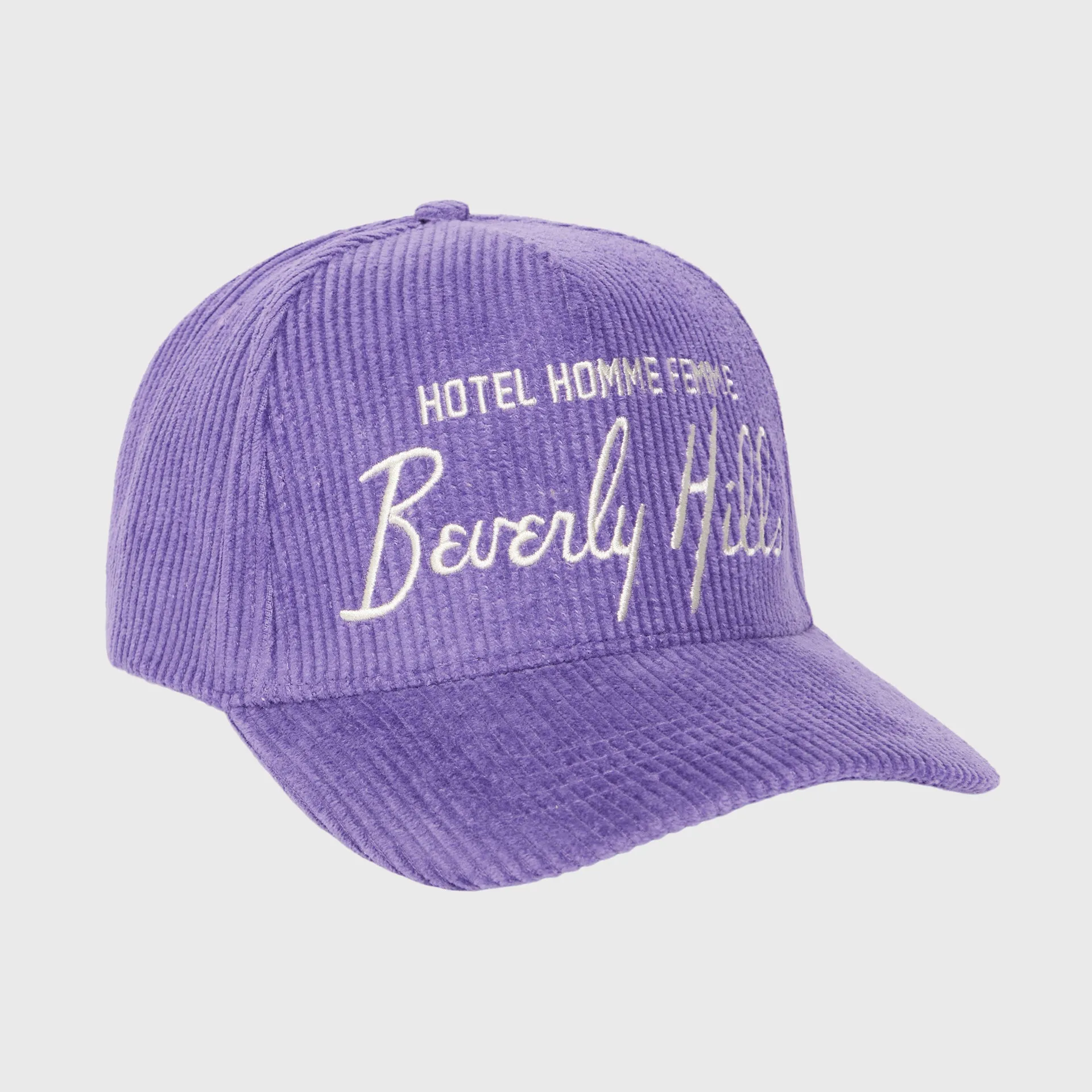 Homme Hotel Corduroy Hat Purple and Cream