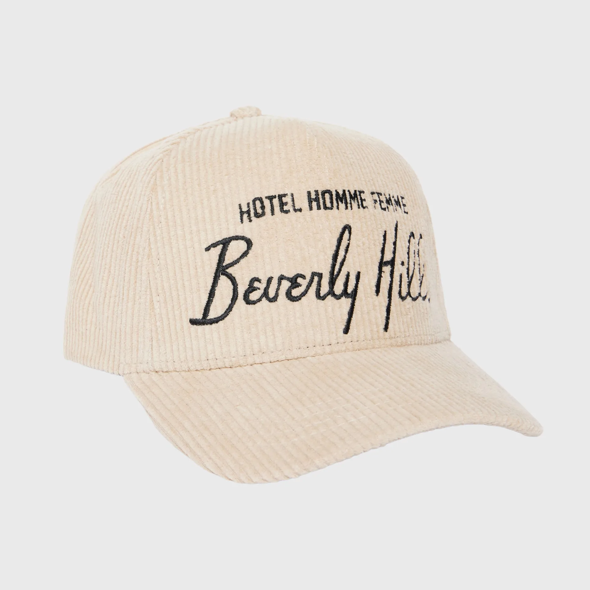 Homme Hotel Corduroy Hat Taupe and Black