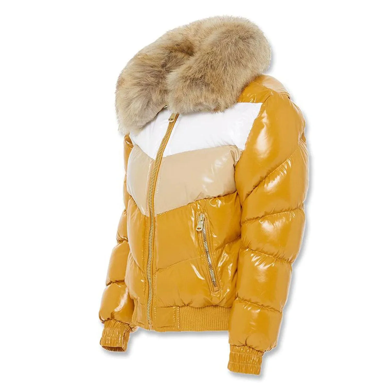 Jordan Craig Color Blocked Boys Puffer Jacket Wheat